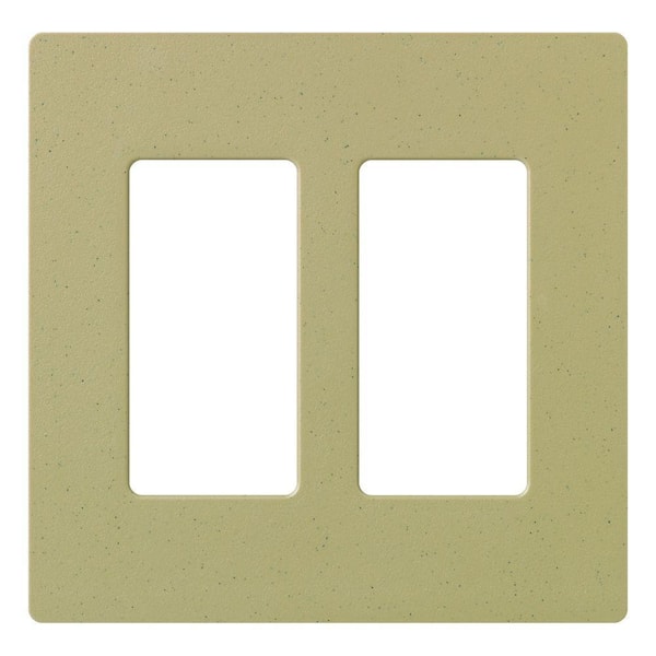 Lutron Claro 2 Gang Wall Plate for Decorator/Rocker Switches, Satin, Mocha Stone (SC-2-MS) (1-Pack)