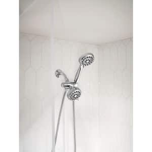 Ignite 5-Spray Patterns Dual Wall Mount Shower Heads with 2.5 GPM 3.75 in. Chrome