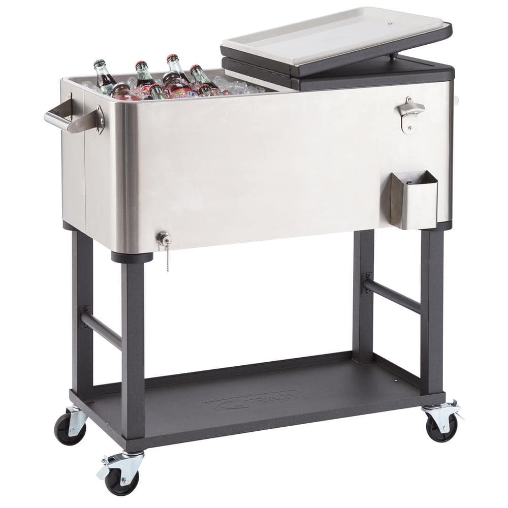 TRINITY 80 Qt./20 Gal. Stainless Steel Wheeled Cooler with Detachable Tub TXK-0803 - The Home Depot