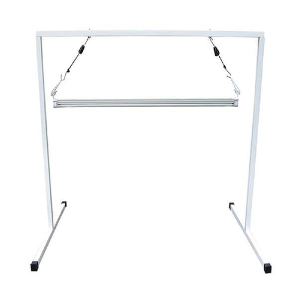 ViaVolt T5 4 ft. Steel White Powder Coated Light Stand with V41 Fluorescent Grow Light Fixture