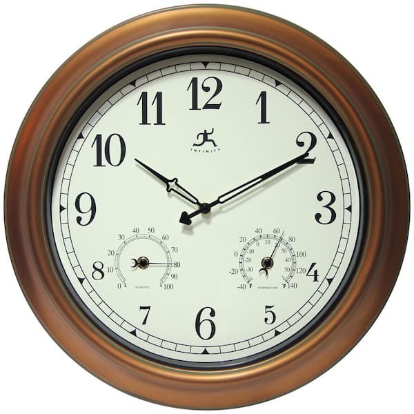 Infinity Instruments Craftsman 18 in. W x 18 in. L Round Outdoor Wall Clock