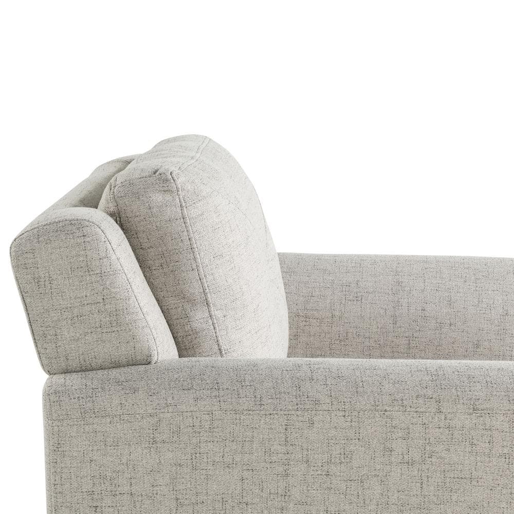 Beige Microfiber Accent Chair with Wooden Frame