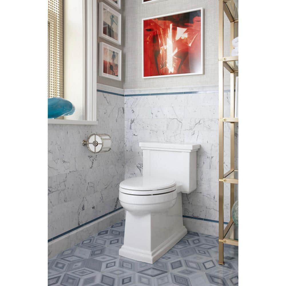 White High Efficiency Comfort Height One-Piece Elongated Toilet