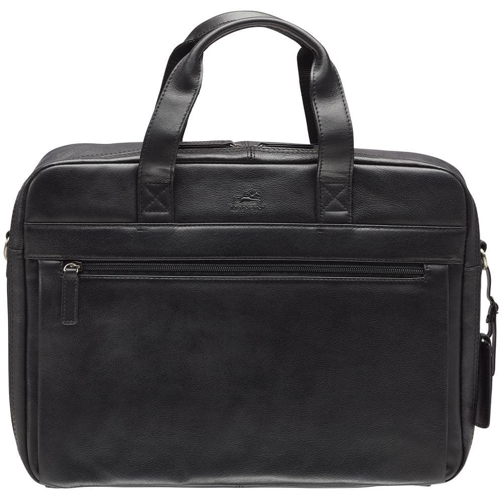 MANCINI Beverly Hills Collection Black Leather Single Compartment ...