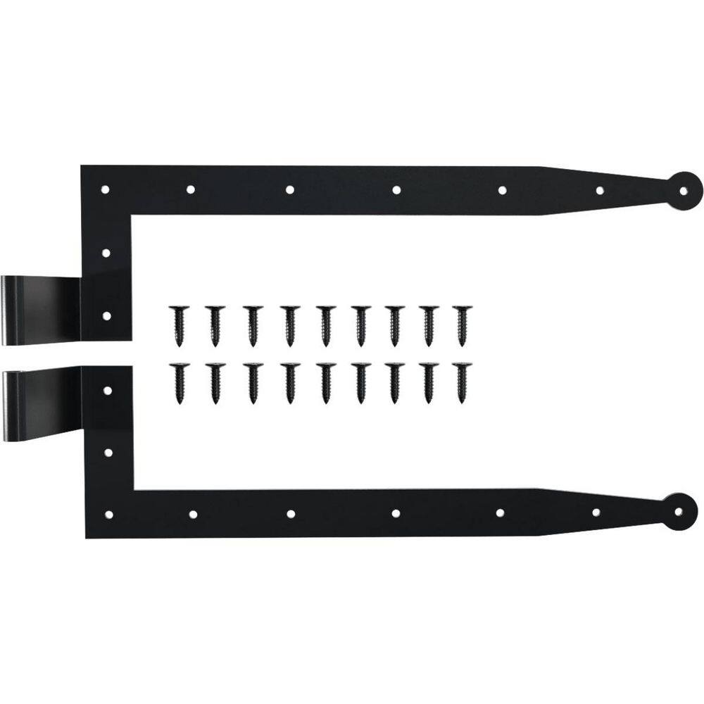 "SteelTek L-Hinge 17""L with 2 1/4"" Offset w/ Installation Screws (Sold as Pair), 304 Stainless Steel, Powder Coated Black" price history on PriceWatchPro
