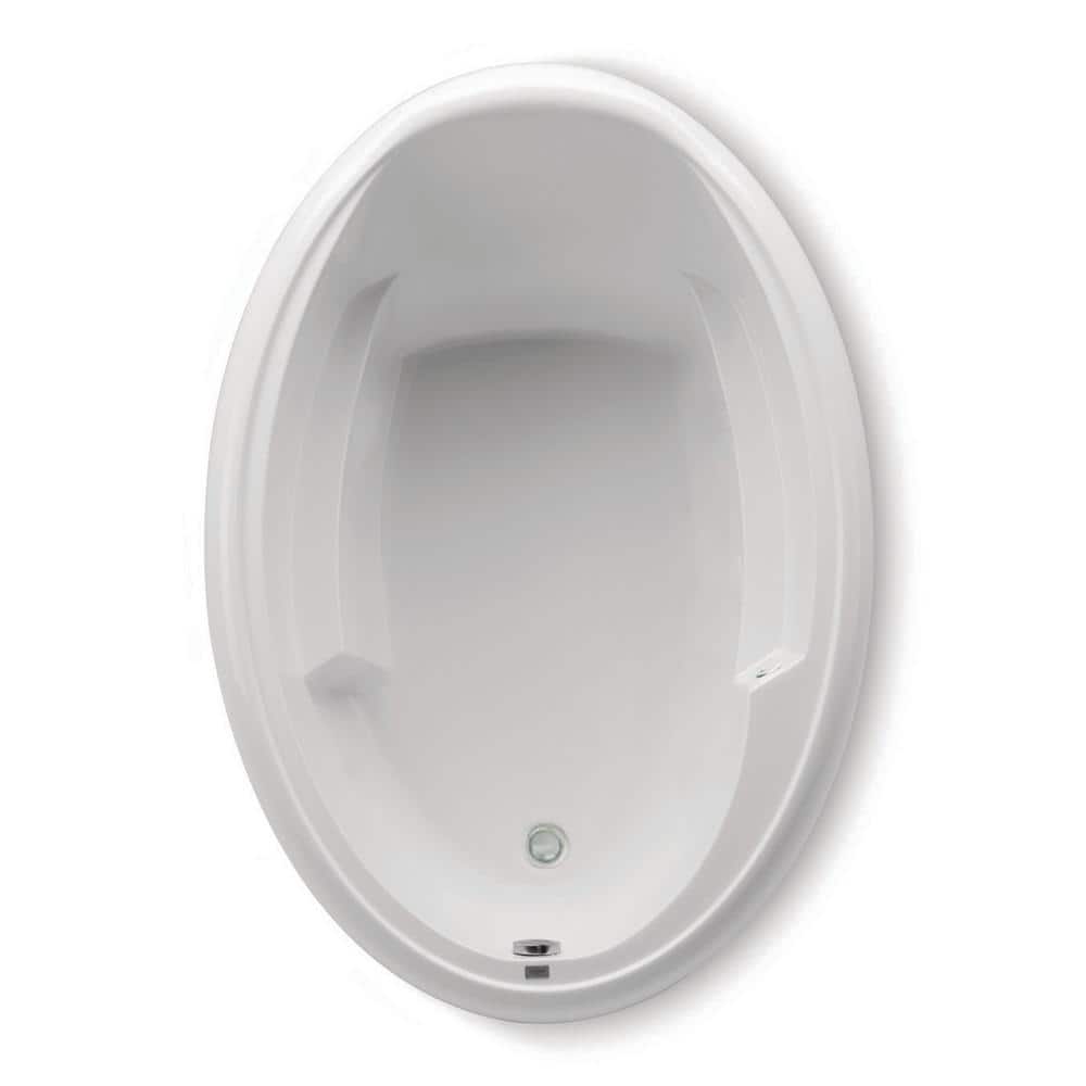 Ariel I 60 in. x 42 in. Acrylic Drop-In Soaking Reversible Drain Oval Bath