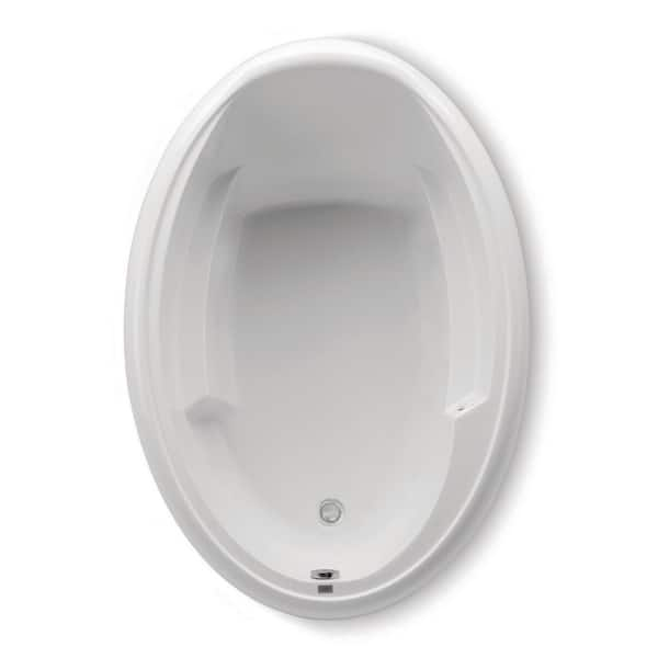 Aquatic Ariel I 60 in. x 42 in. Acrylic Drop-In Soaking Reversible Drain Oval Bathtub in White