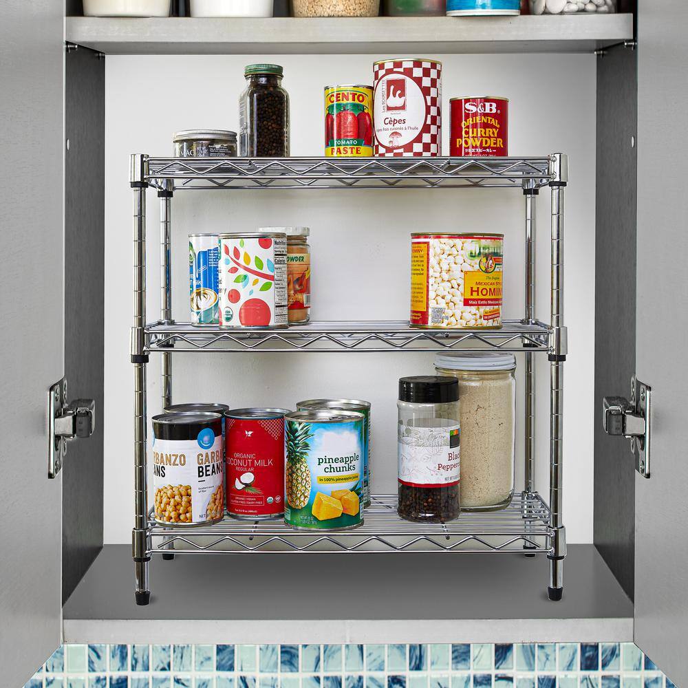 UltraZinc Compact 3-Tier Mini Steel Wire Organizer for Countertop and Cabinet