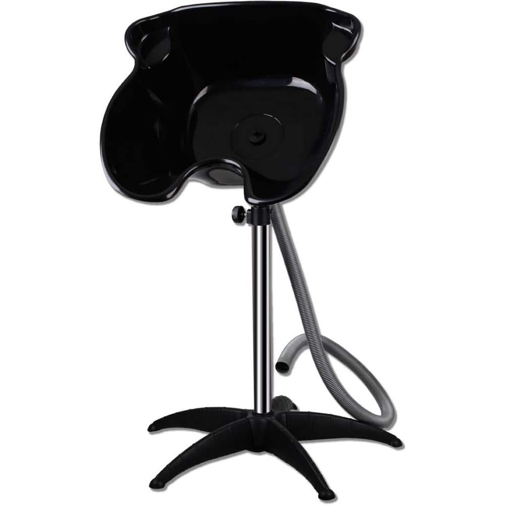 Black 52.4 in. H x 19.29 in. W x 19.68 in. D Shampoo Basin Portable Salon S