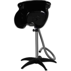 Black 52.4 in. H x 19.29 in. W x 19.68 in. D Shampoo Basin Portable Salon Sink with 1.5m Drain Pipe Height