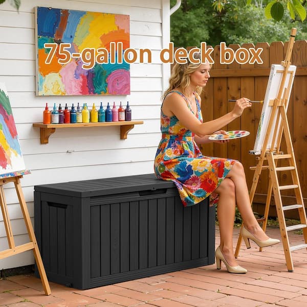 75 gal. Deck Box Black 46.06 in. x 21.06 in. x 21.65 in. CW322A
