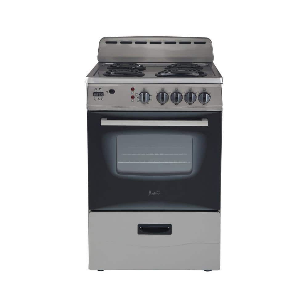 24 in. 2.6 cu. ft. Single Oven Electric Range in. Stainless Steel