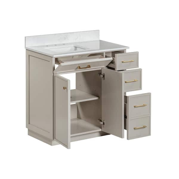 Glacier Bay Marcote 36 in. Single Sink Greige Bath Vanity