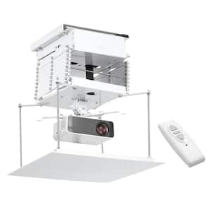 Motorized Projector Lift, Adjustable Height 59 in. Electric Ceiling Mount with Remote and Wired Control Ideal for Movies