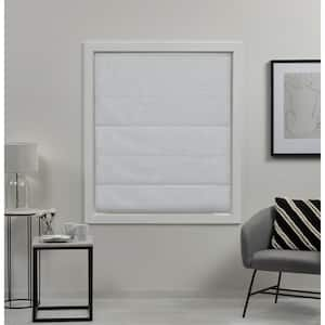 Acadia White Cordless Total Blackout Roman Shade 23 in. W x 64 in. L