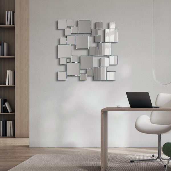 Empire Art Direct Medium Square Beveled Glass Mirror (32 in. H x