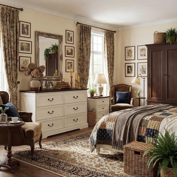 FUFU&GAGA White 6-Drawer 52 in. Wide Chest of Drawers, Accent
