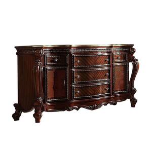 64.17 in. Brown 5-Drawer Wooden Dresser Without Mirror