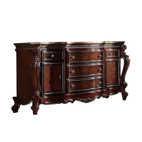 Benjara 64.17 in. Brown 5-Drawer Wooden Dresser Without Mirror