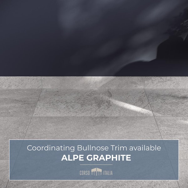 Corso Italia Alpe Graphite 12 in. x 24 in. Quartzite Stone