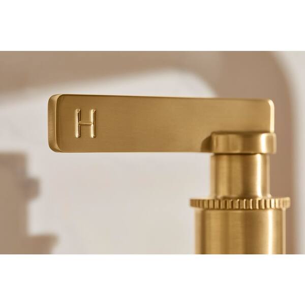 KOHLER Castia By Studio McGee 8 in. Widespread Double-Handle Bathroom Sink Faucet 0.5 GPM in Vibrant Brushed Moderne Brass