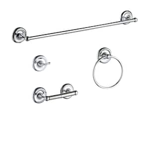 4 -Piece Bath Hardware Set with Included Mounting Hardware in Chrome