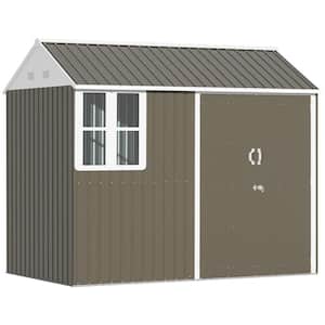 6 ft. W x 8 ft. D Gray Metal Storage Shed with Dual Locking Doors (47 sq. ft.)