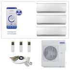 Brisa Triple Zone 34,000 BTU 3 Ton Smart Home Ductless Mini Split Air Conditioner Heat Pump 25 ft. Install Kit 230V