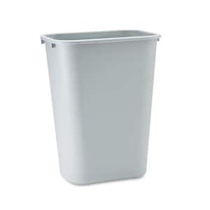 10.25 Gal. Gray Plastic Rectangular Deskside Trash Can