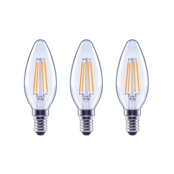 40-Watt Equivalent B11 Dimmable E12 Candelabra ENERGY STAR Clear Glass LED Vintage Edison Light Bulb Soft White (3-Pack)