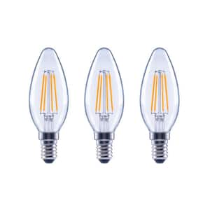 60-Watt Equivalent B11 Dimmable E12 Candelabra ENERGY STAR Clear Glass LED Vintage Edison Light Bulb Soft White (3-Pack)