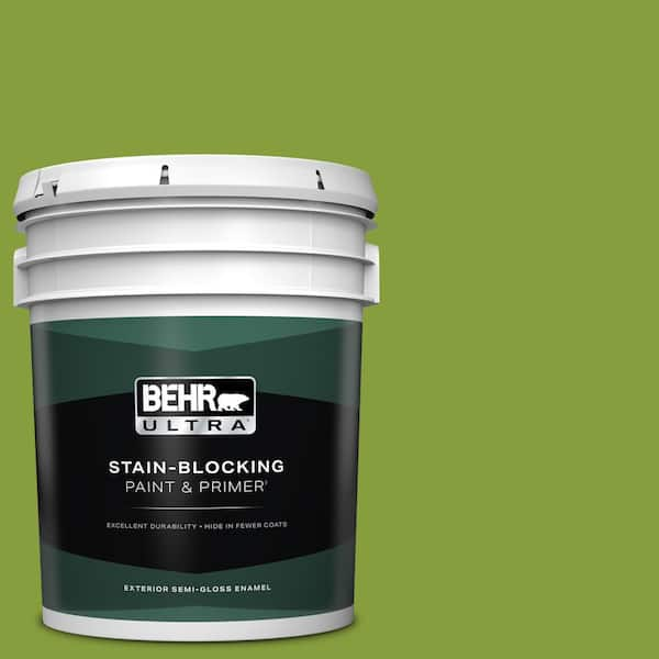 BEHR ULTRA 5 gal. #T14-18 New Shoot Semi-Gloss Enamel Exterior Paint & Primer