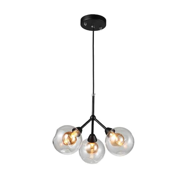 EQLight Brooklyn 3-Light Black Pendant Sputnik