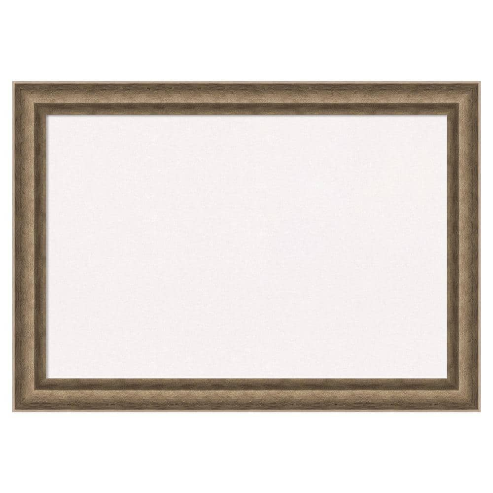 Amanti Art Angled Bronze Wood White Corkboard 27 in. x 19 in. Bulletin ...