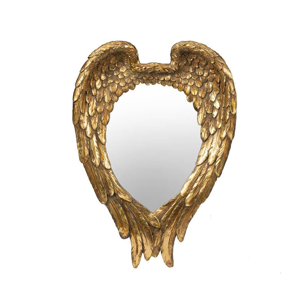 Gold 15.8 in. W x 22.4 in. H Art Deco Irregular Resin Framed Mirror Wall Mi