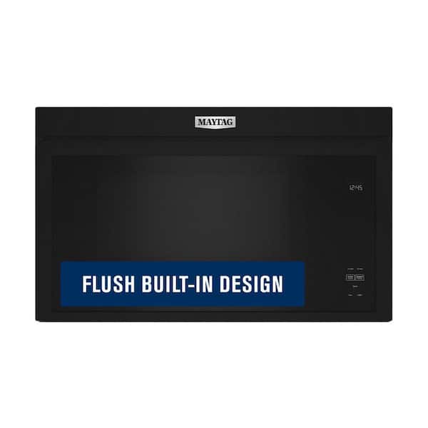 30 in. W 1.1 cu. ft. Black Flush Built-In 1000-Watt Over-the-Range Microwave