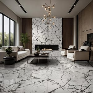 Andrassy 24 in. x 48 in. Polished Porcelain Marble Look Floor and Wall Tile (15.50 sq. ft./Case)