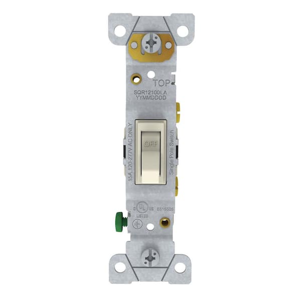 15 Amp Single-Pole Light Switch Residential Light Almond