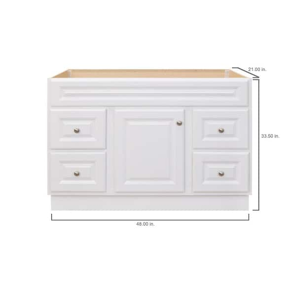 Glacier Bay Hampton 48 In W X 21 In D X 33 5 In H Bathroom Vanity Cabinet Only In White Hwh48dy The Home Depot