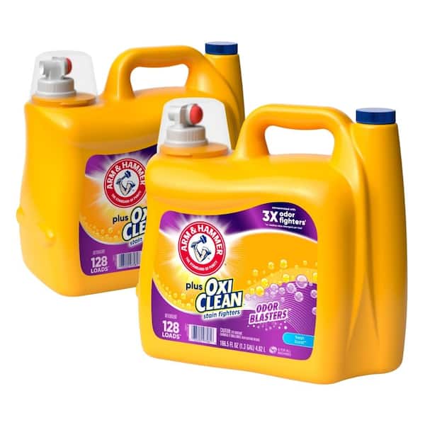 ARM & HAMMER 166.5 fl.oz. OxiClean Odor Blasters Fresh Burst Liquid Laundry Detergent, 128 Loads (2-Pack)