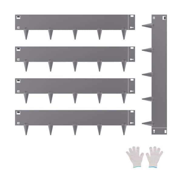 0.59 in. W x 39 in. L x 5 in. H Gray Edging Metal Steel Landscape Steel Garden Edging Borders Strips Hammer Edging