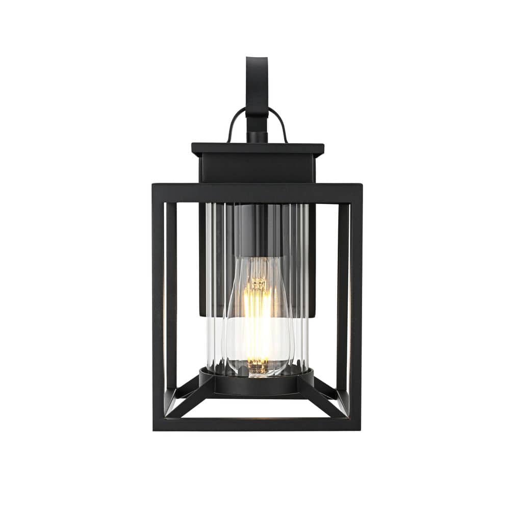 12.5 in. Black Outdoor Hardwired Wall Sconce with No Bulbs Included price history on PriceWatchPro
