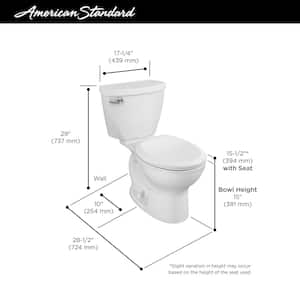 Cadet 3 Powerwash 10 in. Rough-In 2-piece 1.6 GPF Single Flush Elongated Toilet in White, Seat Not Included