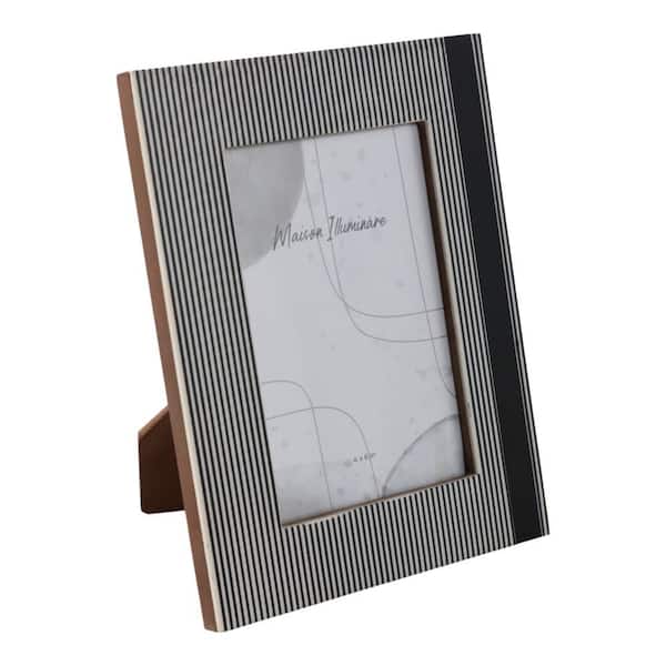 4 in. x 6 in. Black/White Resin Lines Picture Frame