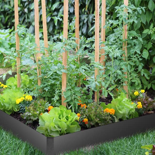 40 in. x 6 in. Black Landscape Edging Garden Edging Steel Edging Border Lawn Edge for Garden Yard (6-Pieces)