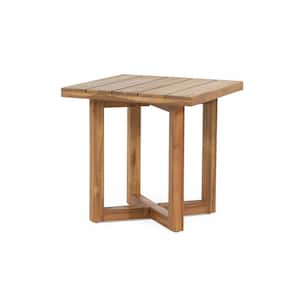 Province Teak Square Wood Outdoor Side Table
