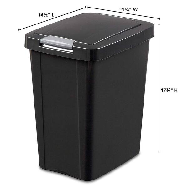 Sterilite 13 Gal Kitchen Swing Top Lidded Wastebasket Trash Can, Black (16  Pack), 1 Piece - Foods Co.