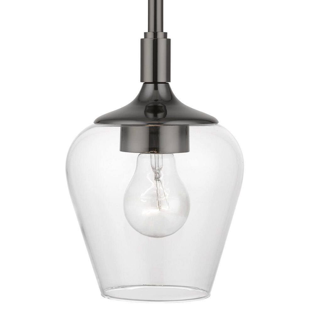 Willow Transitional 1-Light Pendant in Black Chrome with Clear Glass