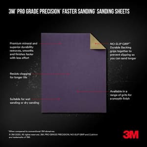 Pro Grade Precision 9 in. x 11 in. Coarse 60-Grit Sheet Sandpaper (4-Sheets/Pack)