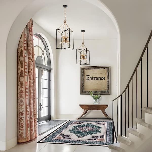 Zevni 8-Light Brass Gold Island Chandelier, Modern Farmhouse Black